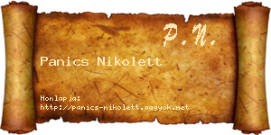 Panics Nikolett névjegykártya